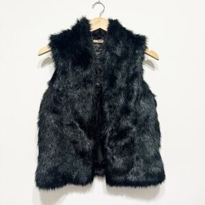Express Black Faux Fur Vest